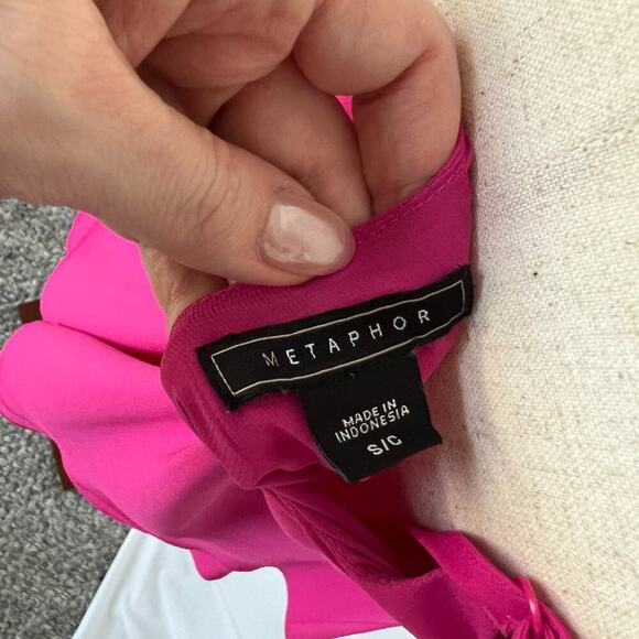 Metaphor Magenta Layered Spaghetti Strap Cami Tank Small | Double-Layered Flowy - Picture 6 of 8